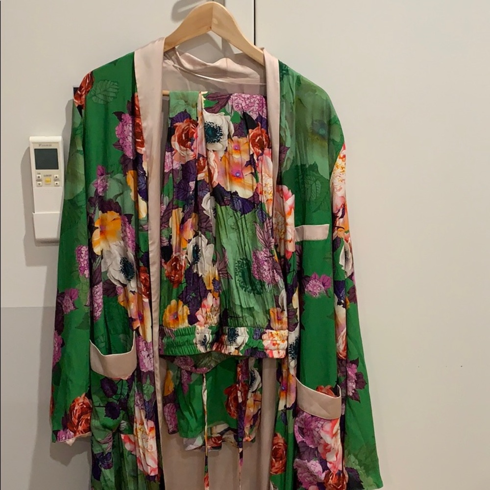 Zara Floral Kimono & Pants
